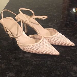 Zara Beige mesh heels